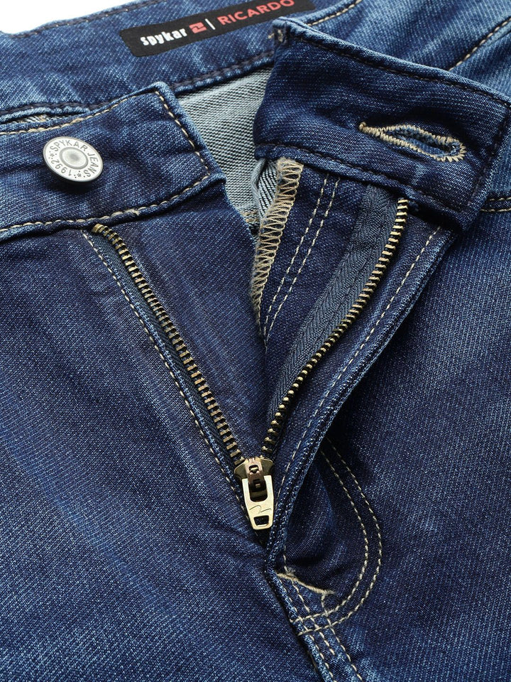 SPYKAR Men Ricardo Straight Fit Low Distress Light Fade Stretchable Jeans