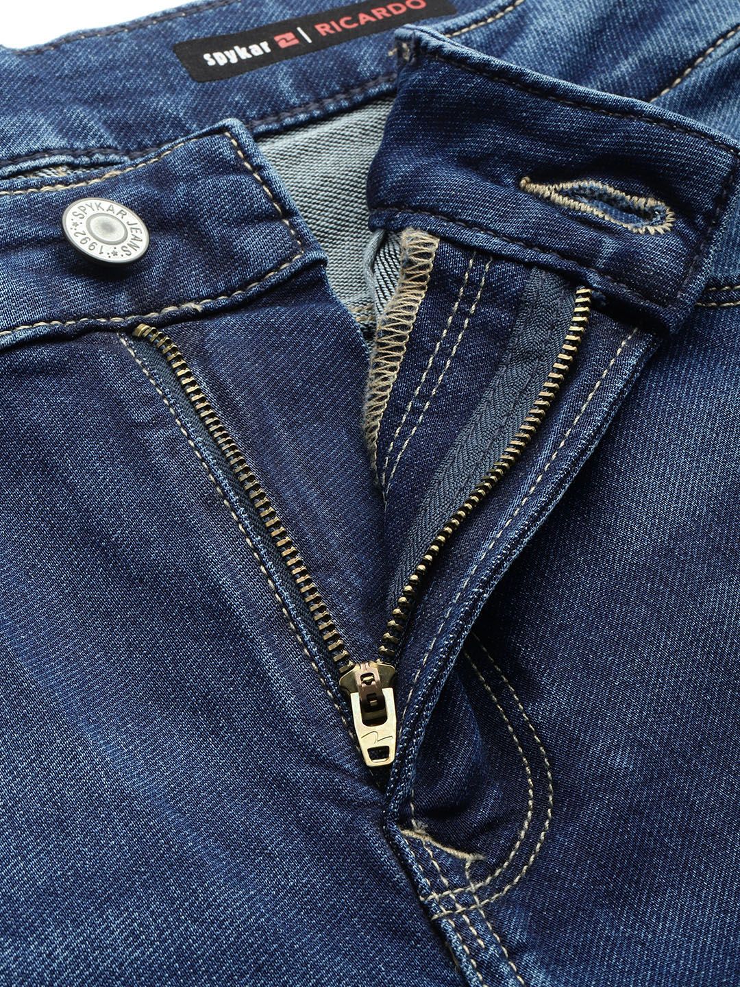 SPYKAR Men Ricardo Straight Fit Low Distress Light Fade Stretchable Jeans