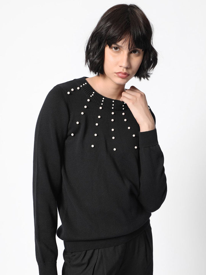 RAREISM JUNICH Embellished Round Neck Pullover