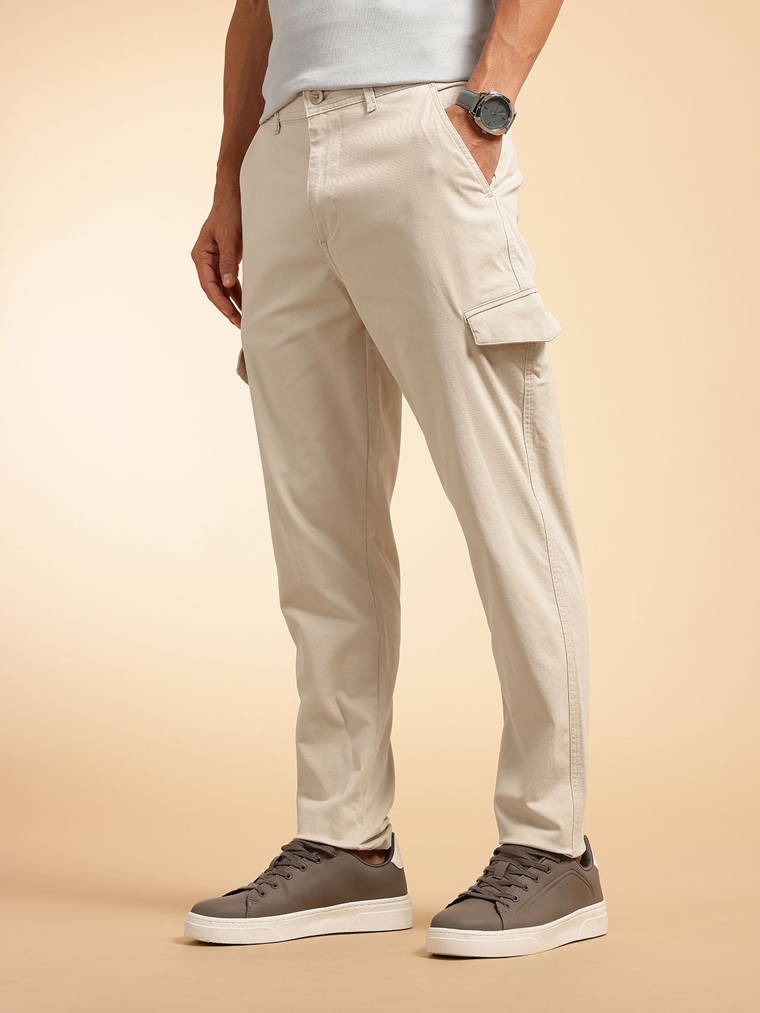 French Connection Men Regular Fit Cargos Trousers