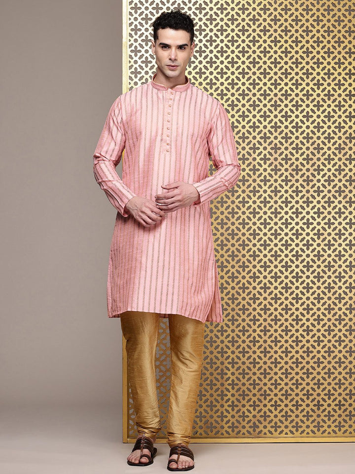 House of Pataudi Woven Design Regular Jashn Kurta With Churidar