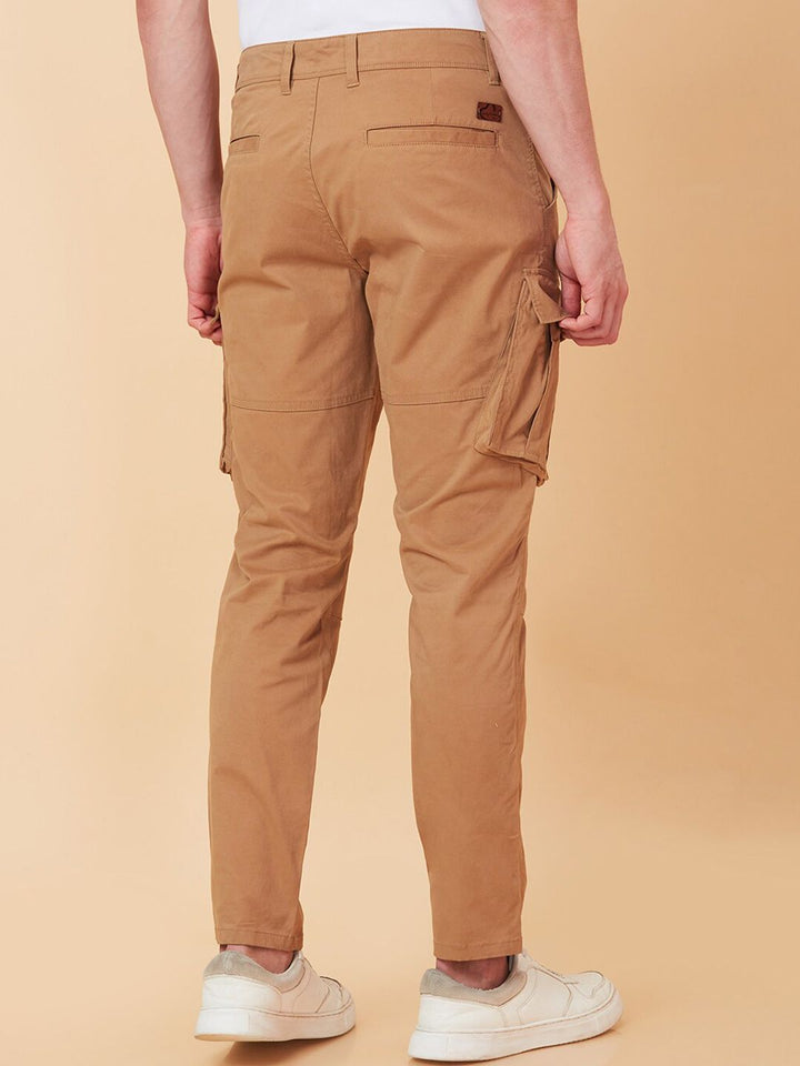 Being Human Men Mid-Rise Plain Cotton Slim Fit Cargos Trouser
