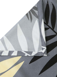 KLOTTHE Grey Leaf Polycotton 300 TC King Fine 2 Bedsheet with 4 Pillow Covers-98 x 85 inches