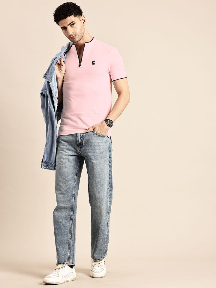 Being Human Mock Collar Pure Cotton T-shirt