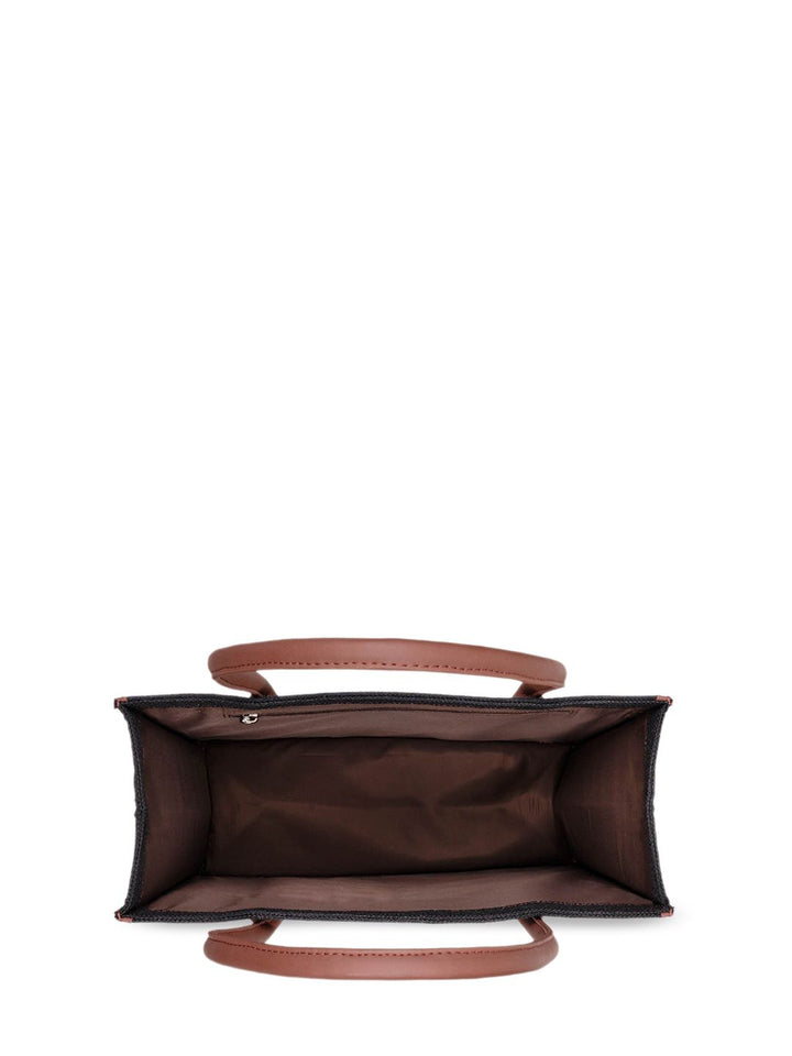 ZOUK Ethnic Motifs Printed Oversized Shopper Jute Handheld Bag