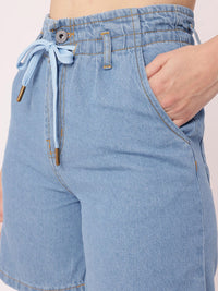 DressBerry Women Soft Edge Denim Above Knee Shorts