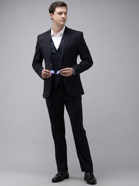 Park Avenue Self Design Single Breasted Super Slim Fit 3-Peice Suit