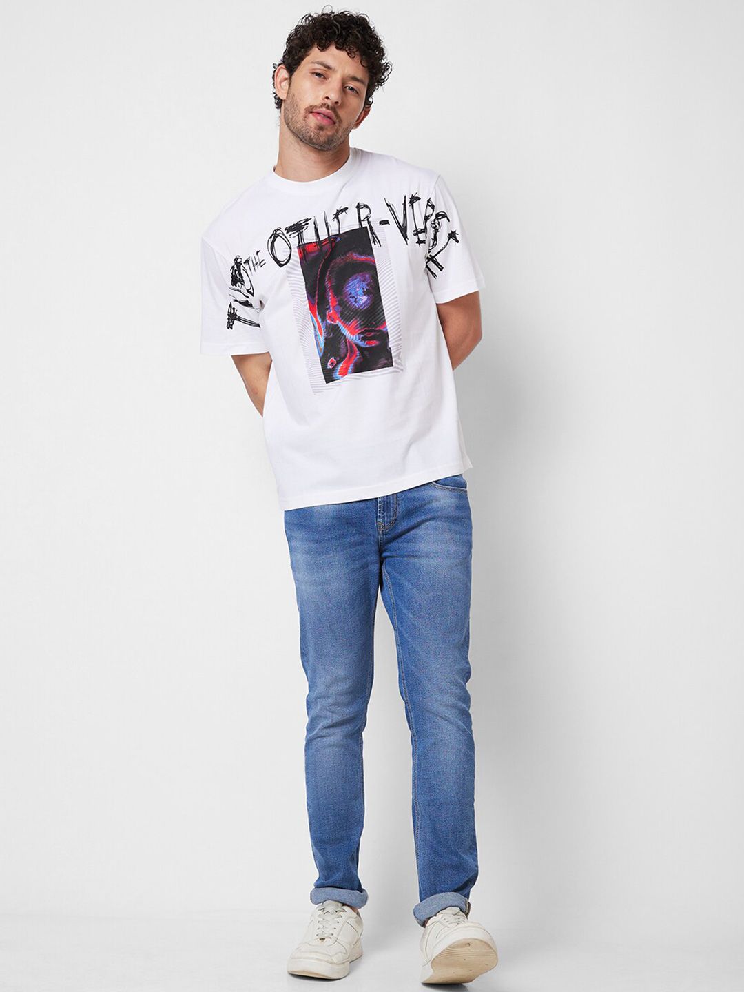 SPYKAR Round Neck Printed Cotton T-shirt