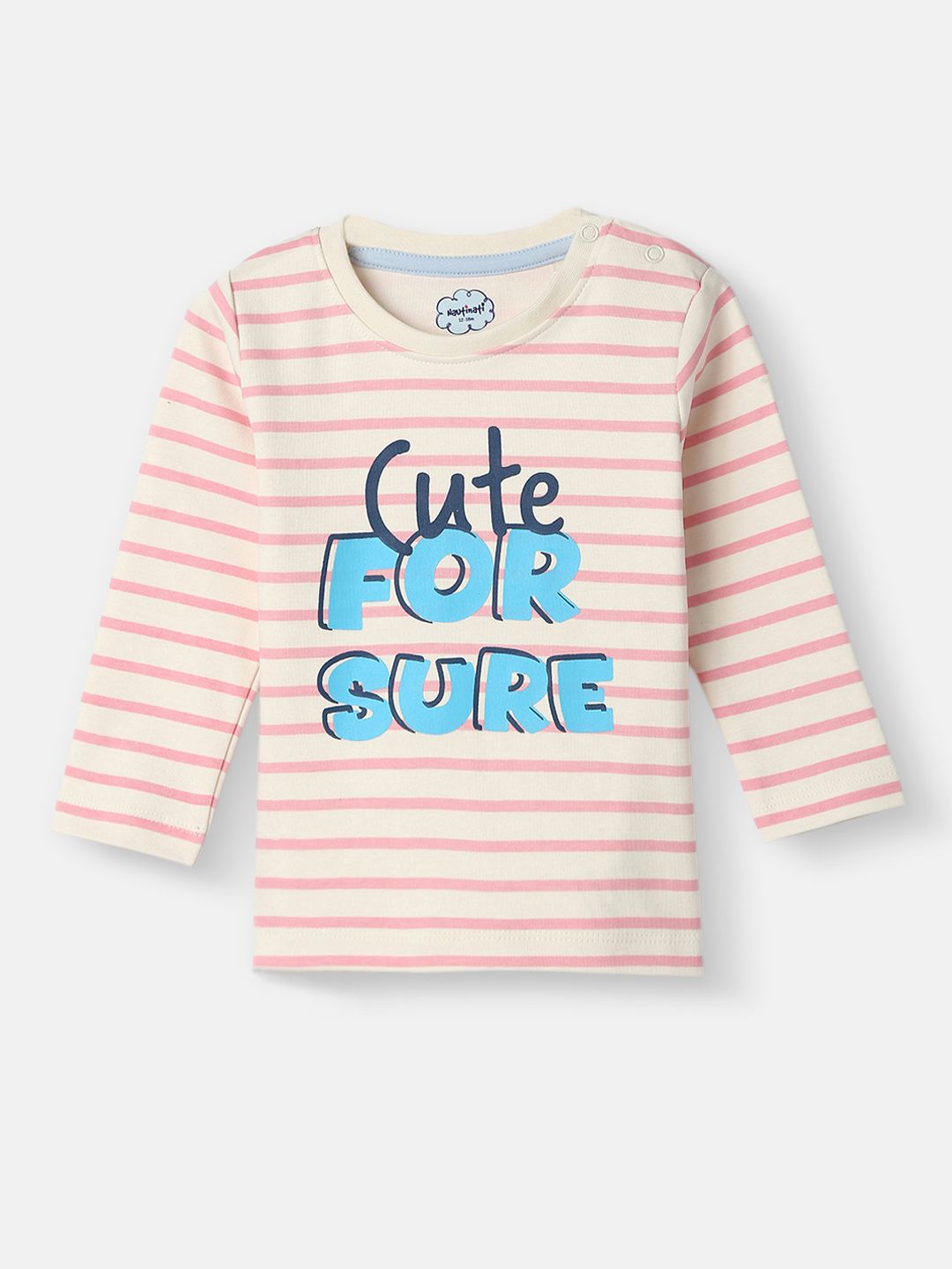 Nauti Nati Boys Striped Long Sleeves Pure Cotton T-shirt With Joggers