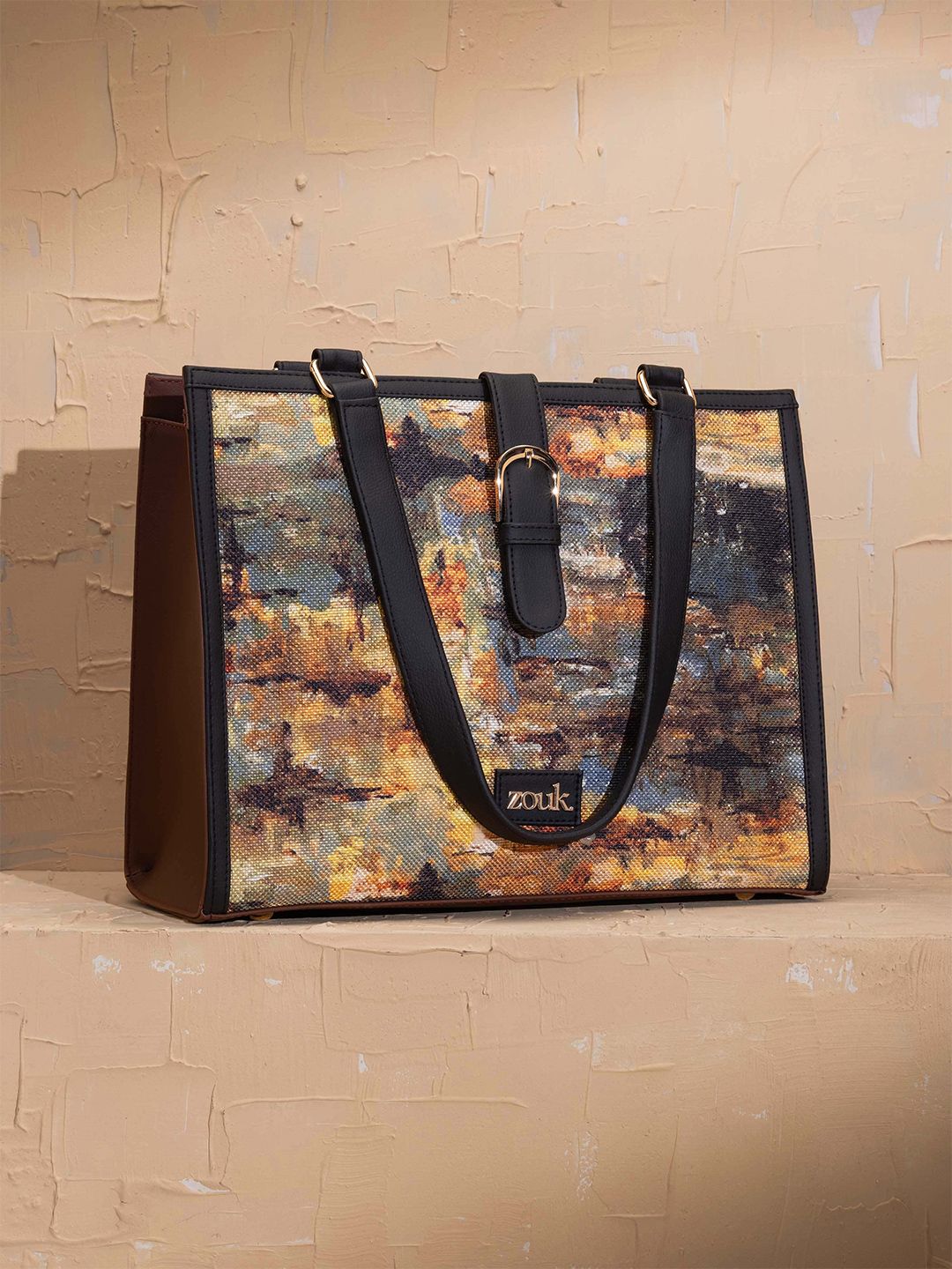 Zouk Women Abstract Printed Shopper Rhea Kapoor Tote Bag - Bombay Tapestry