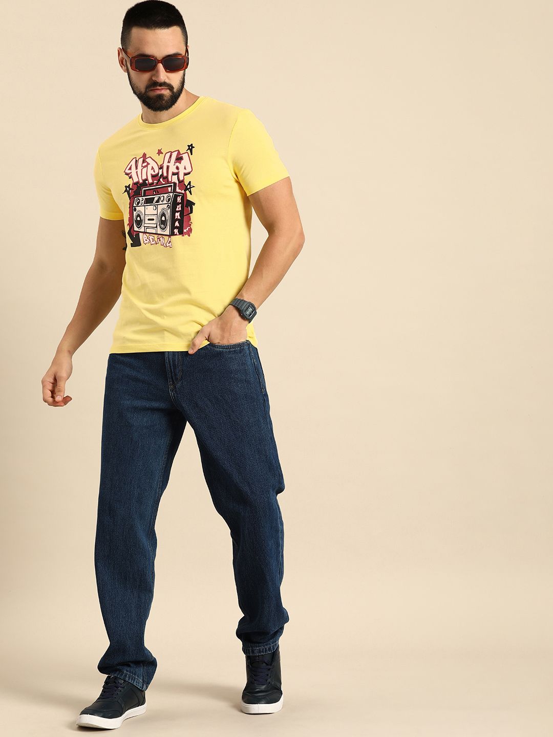 Being Human Pure Cotton Graphic Printed Casual T-shirt