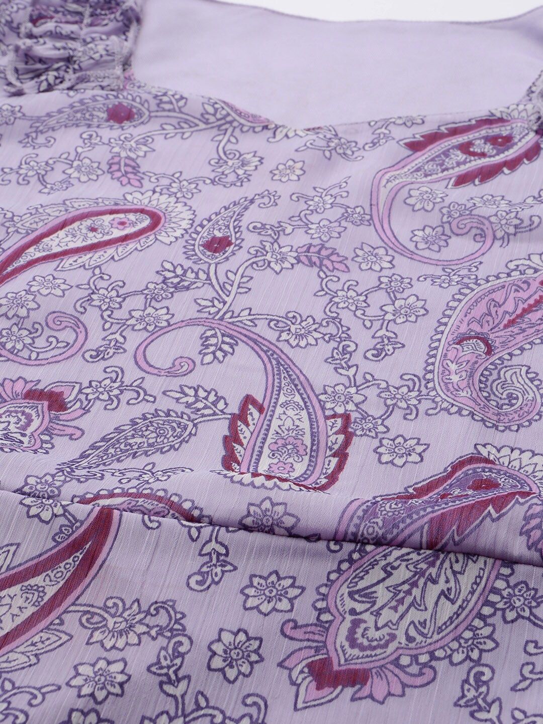 STREET 9 Lavender & Maroon Ethnic Motifs Chiffon Maxi Dress