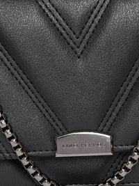 Lino Perros Black Solid Quilted Shoulder Bag