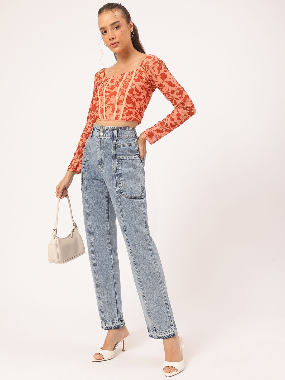 DressBerry Abstract Art Corset Style Crop Top