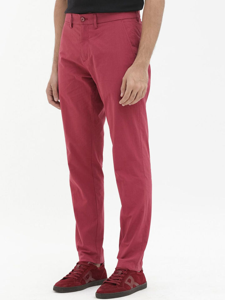 RARE RABBIT Men Harlow Mid-Rise Regular Fit Cotton Trousers