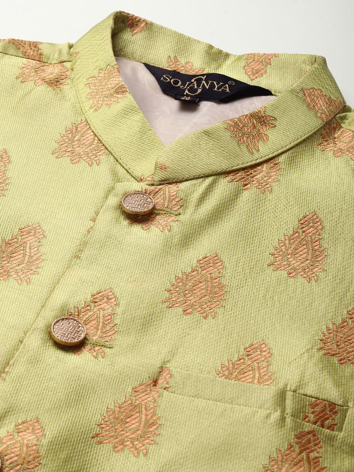 SOJANYA Kurta Motif Etnik Biru Lelaki dengan Churidar