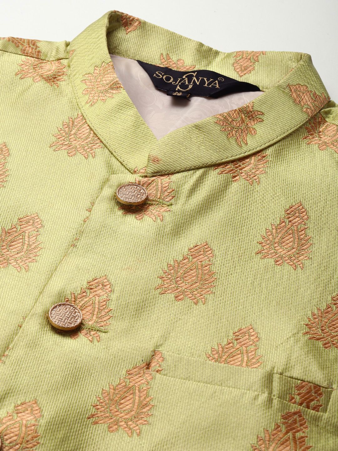 SOJANYA Kurta Motif Etnik Biru Lelaki dengan Churidar