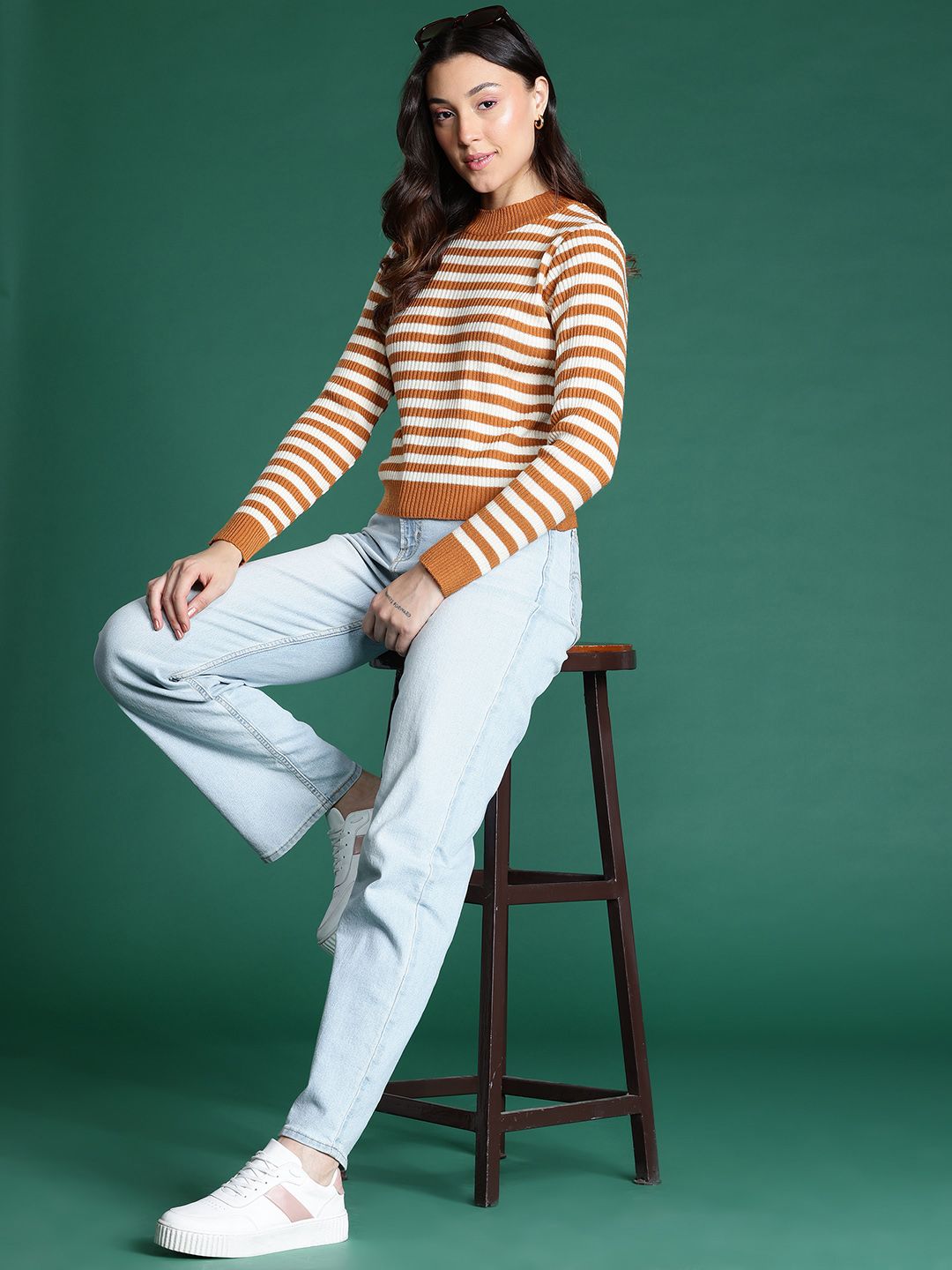 DressBerry Pure Acrylic Striped Pullover
