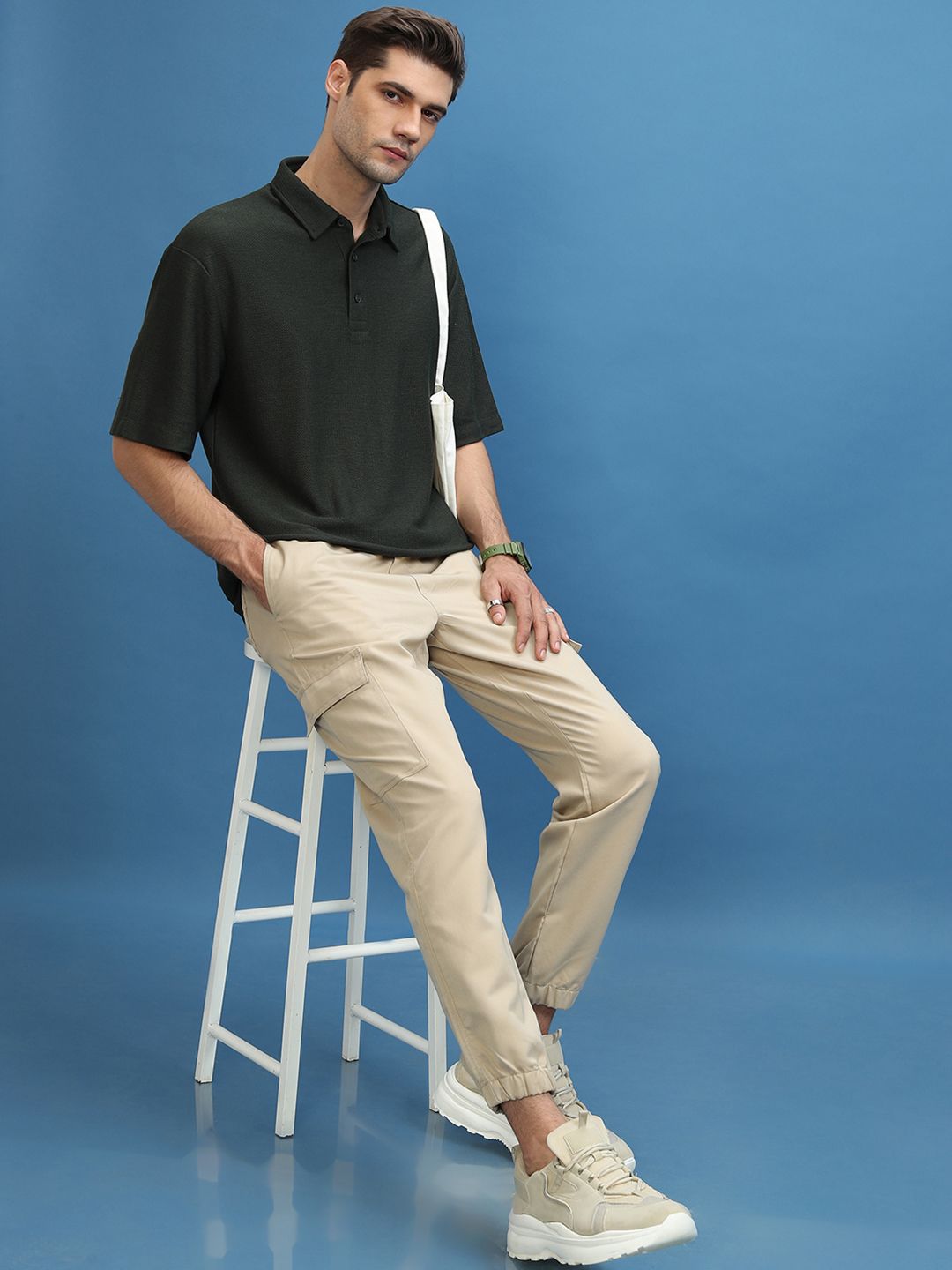 HIGHLANDER Men Casual Cargo Jogger Trousers