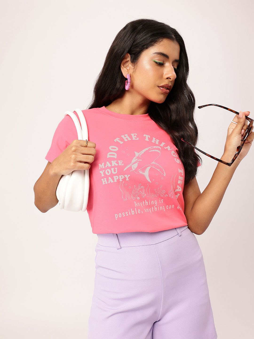 DressBerry Cute Feminine Find Your Joy Printed T-shirt