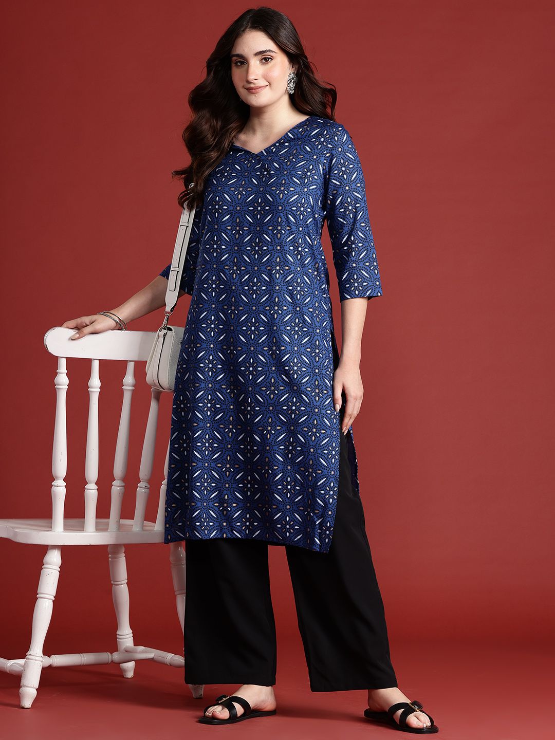 Anouk Women Ethnic Motifs Printed Pure Cotton Kurta
