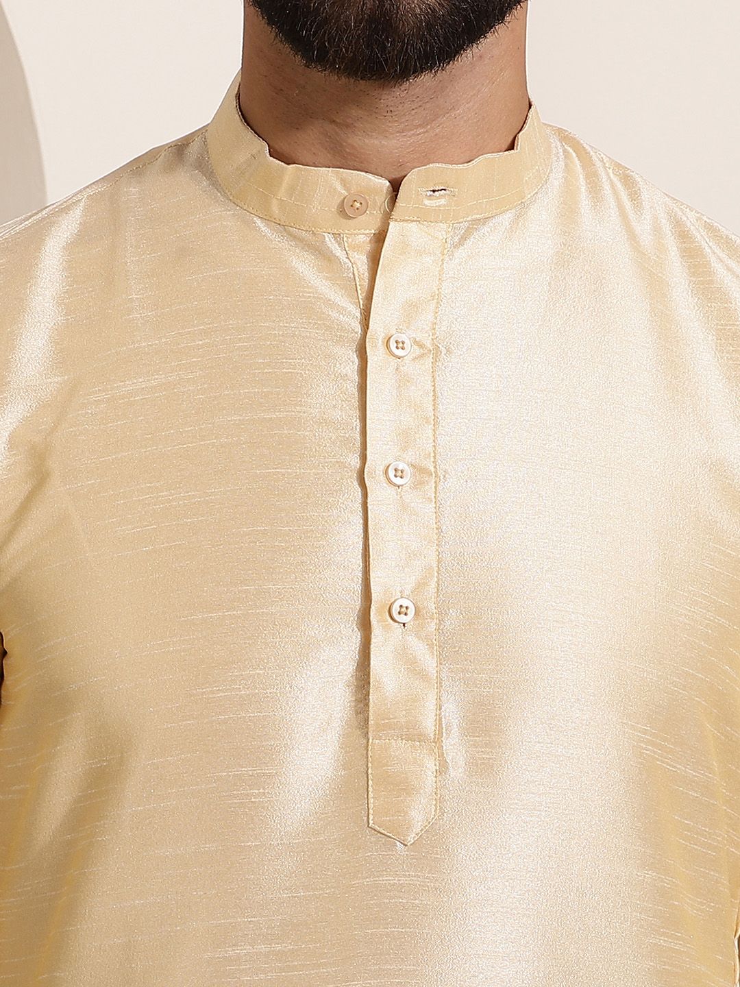 SOJANYA Men Solid Kurta with Churidar & Woven Design Nehru Jacket