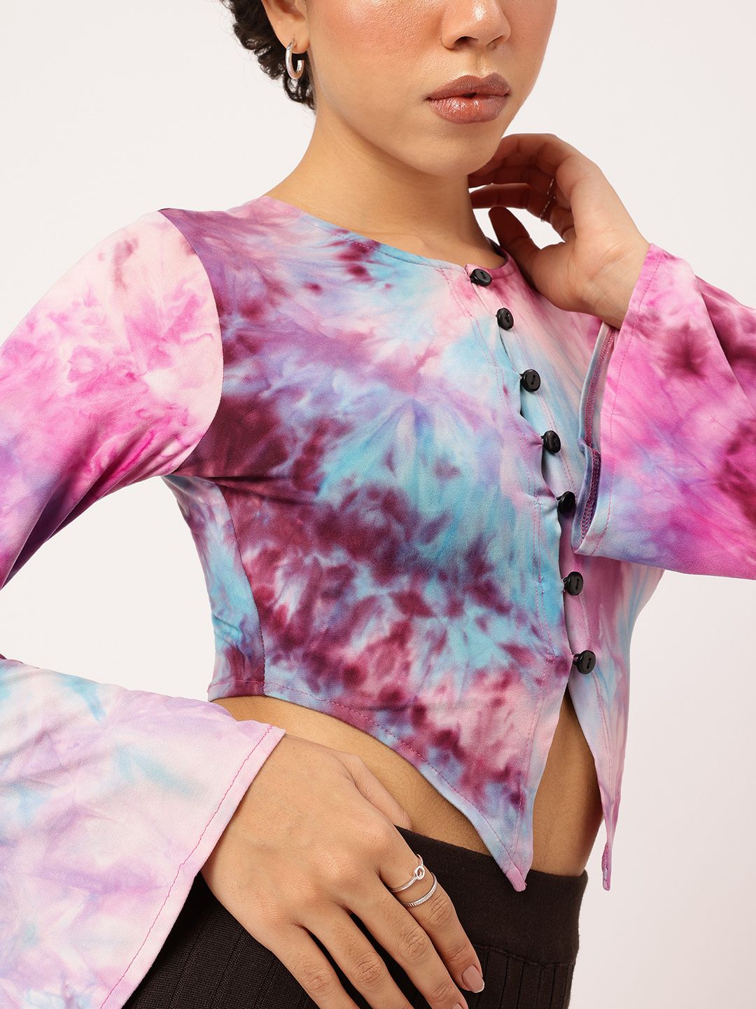 DressBerry Tie-Dye Treasure Buttoned Top