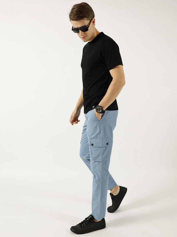 Thomas Scott Men Smart Fit Straight Fit Mid-Rise Cotton Cargos Trousers