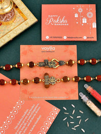 Voylla Set Of 2 Lord Shiva Motifs Rudraksha Beads Rakhi