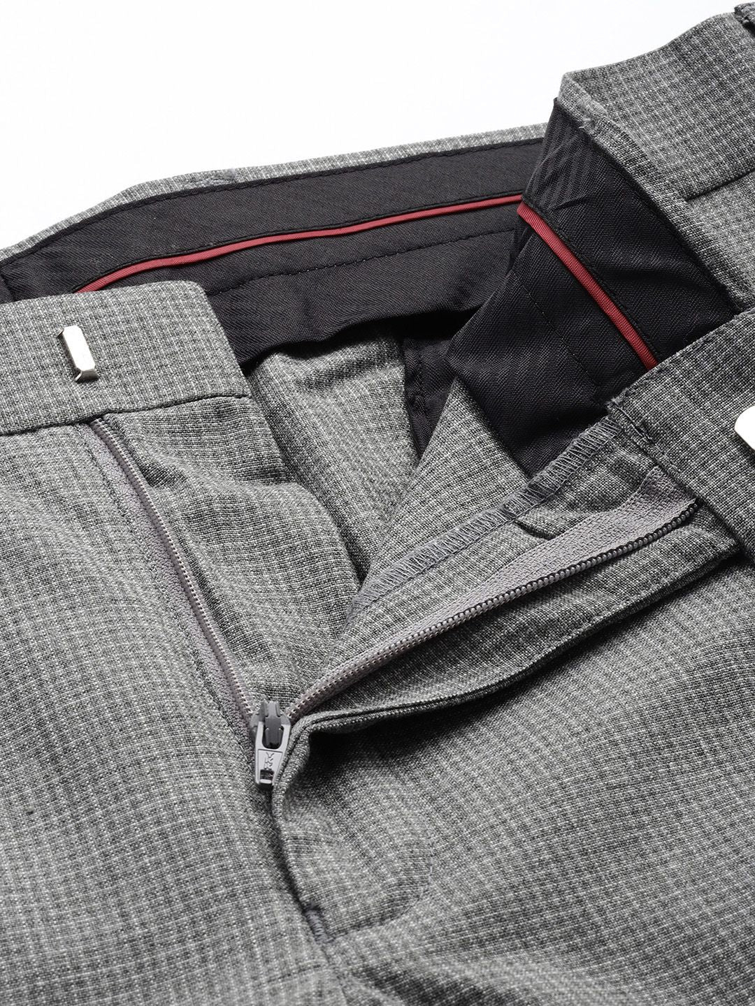 Park Avenue Men Checked Formal Trousers