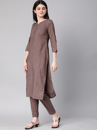 KALINI Striped Straight Kurta with Trousers