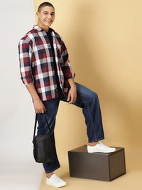 Thomas Scott Classic Tartan Checks Opaque Checked Cotton Casual Shirt - Oversized