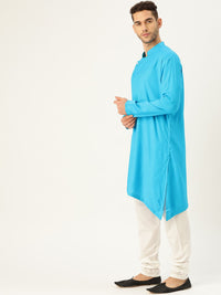 SOJANYA Men Blue Solid A-Line Kurta