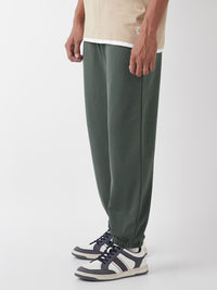 Bewakoof Men's Grey Oversized Mid Rise Joggers
