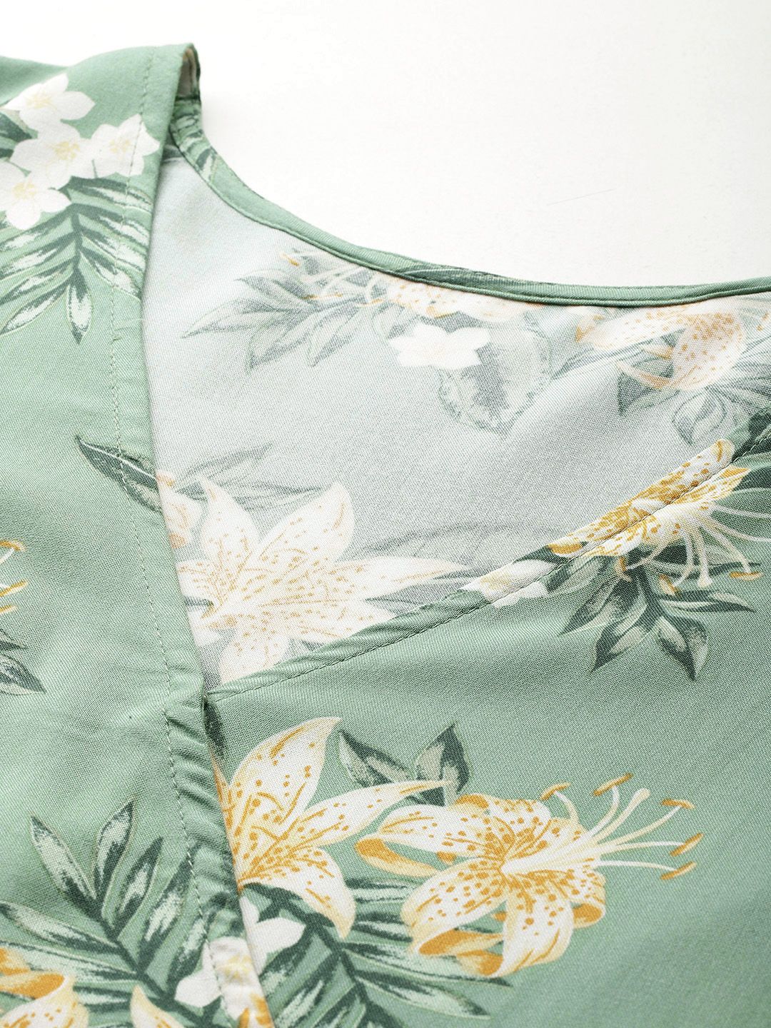DressBerry Floral Print Puff Sleeve A-Line Dress