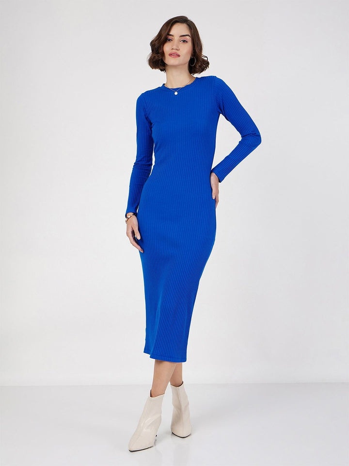 SASSAFRAS Rib Bodycon Midi Dress