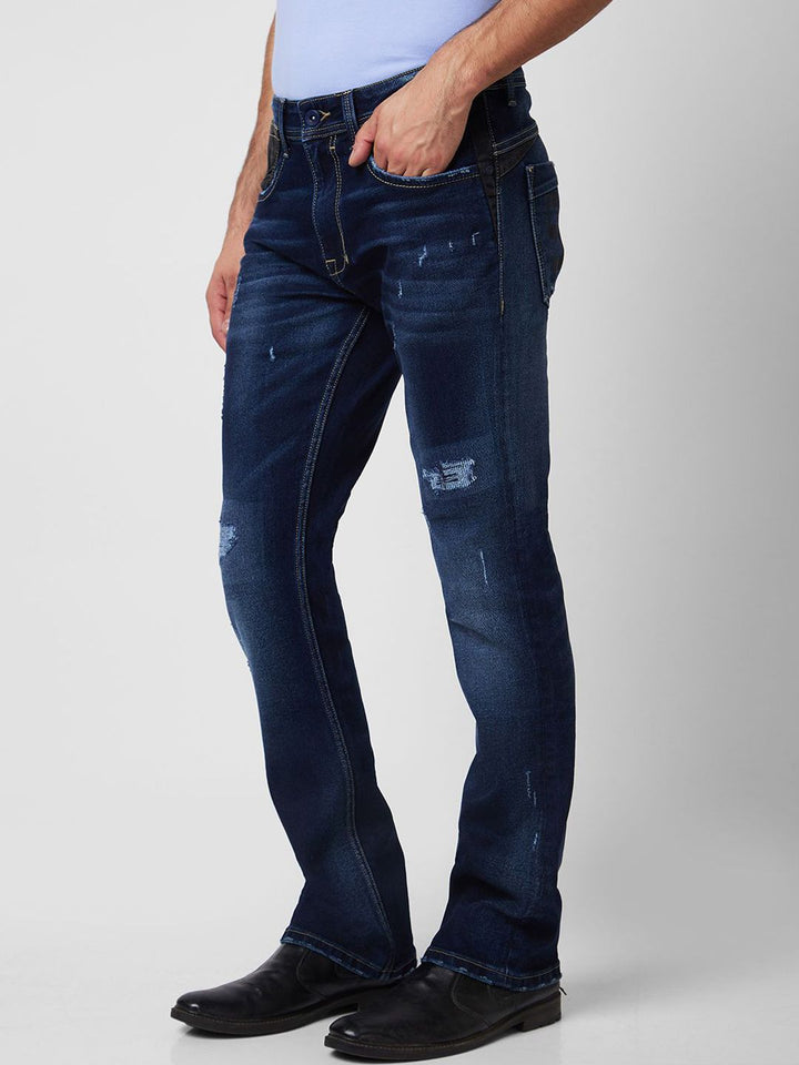 SPYKAR Men Bootcut Mildly Distressed Heavy Fade Jeans