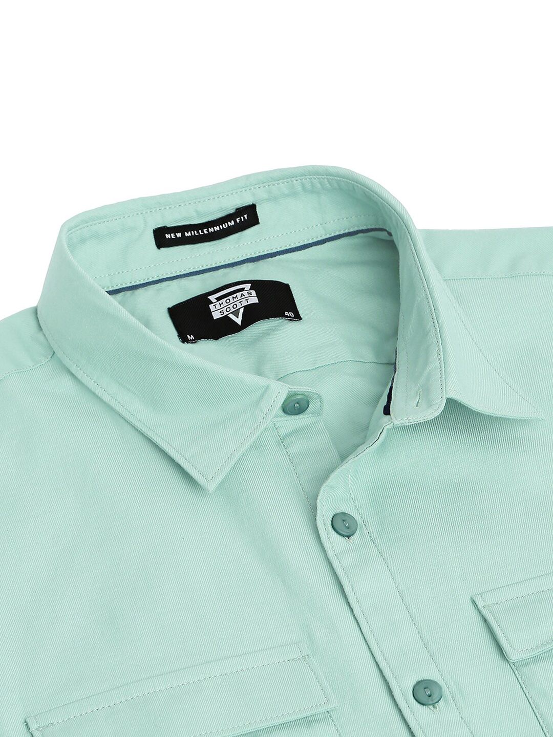 Thomas Scott Cotton Twill Classic Slim Fit Opaque Casual Shirt