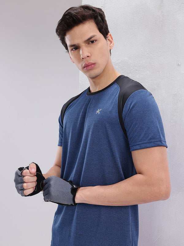 HRX by Hrithik Roshan Men Contrast Panel Rapid-Dry Training T-shirt