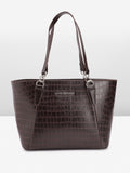 Lino Perros Croc Textured Structured Shoulder Bag
