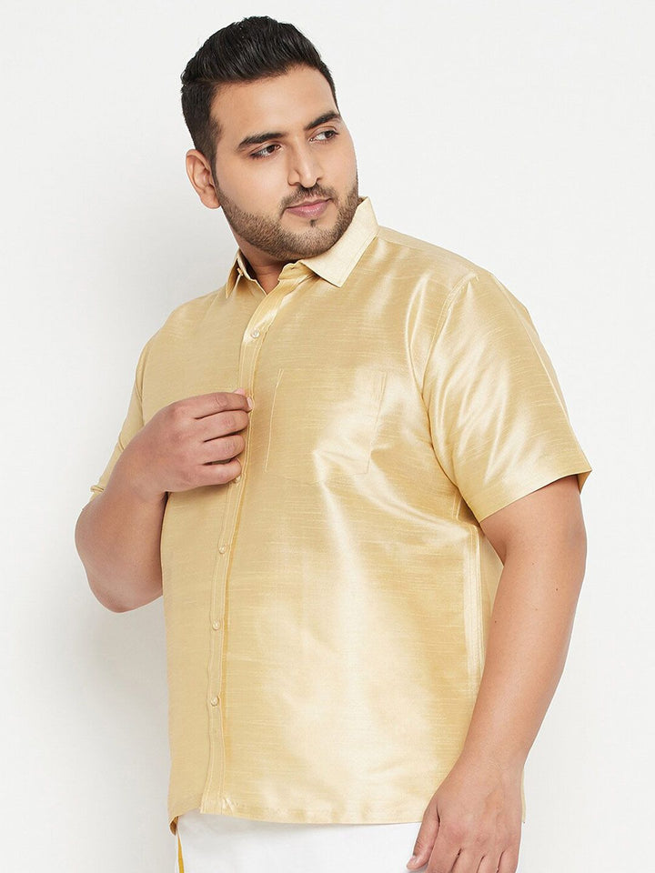 VASTRAMAY Men Gold-Toned Premium Casual Shirt