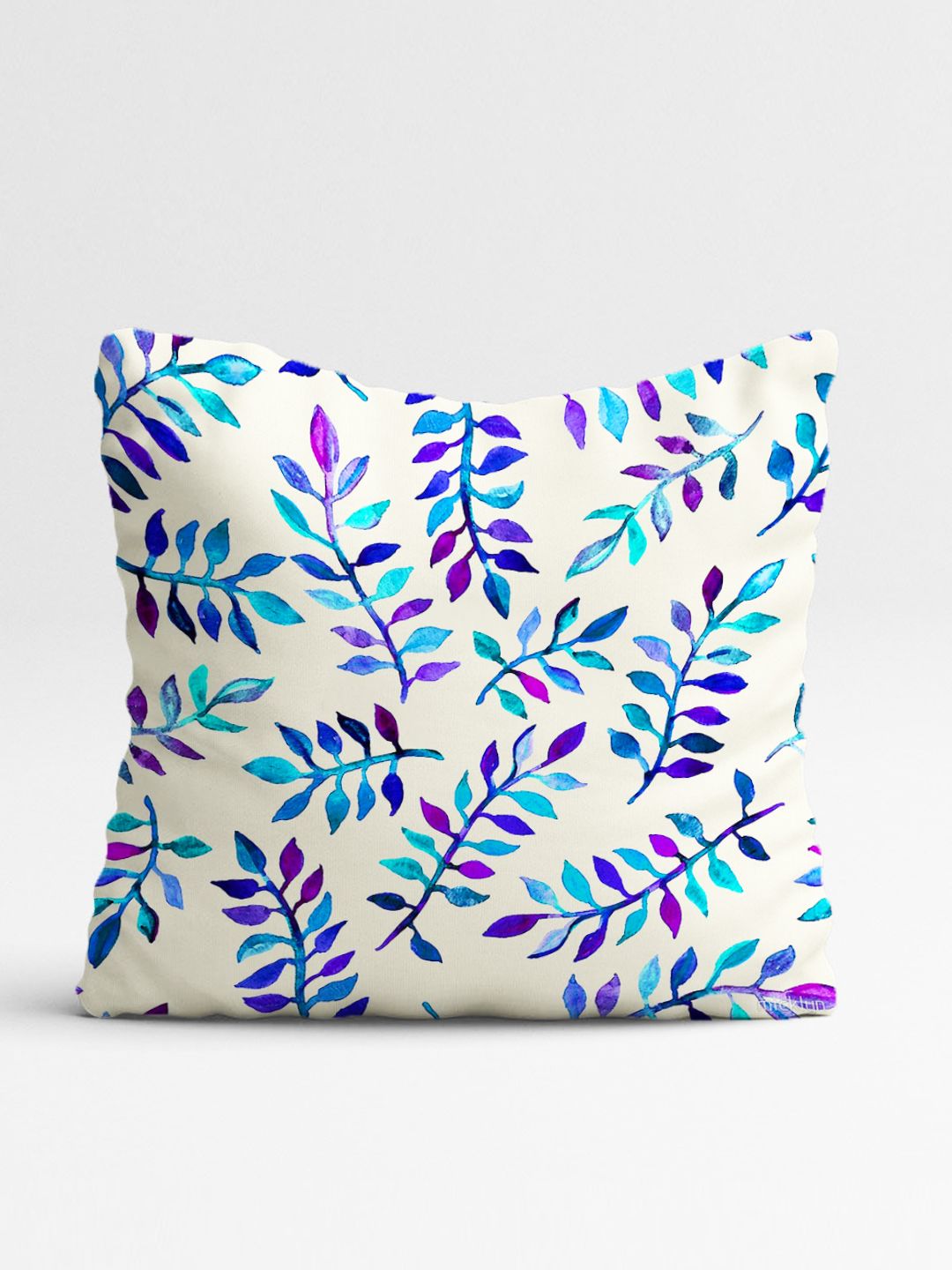 STITCHNEST Pack Of 5 Blue Floral Printed Square Cushion Covers