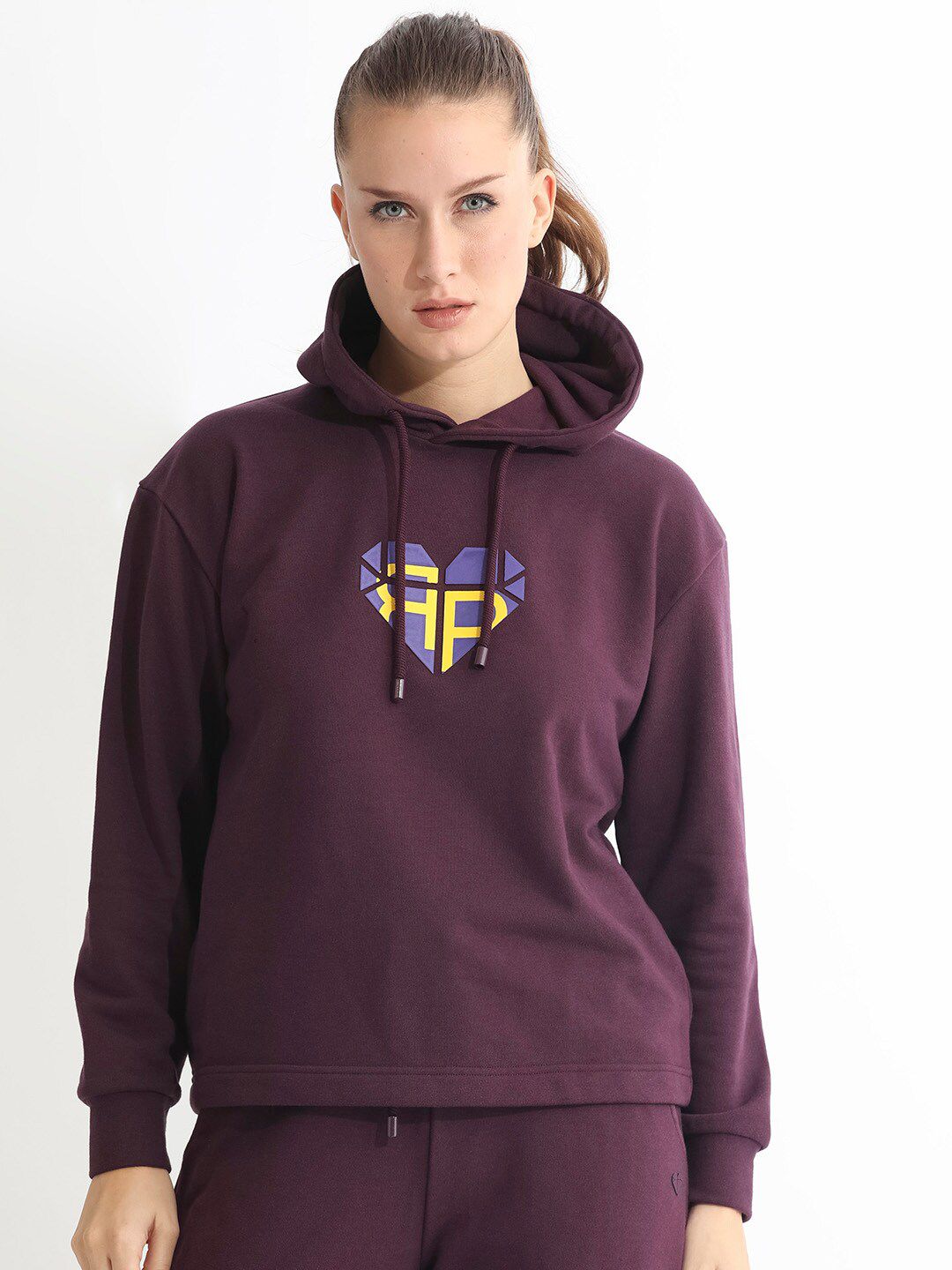 RAREISM Graphic Printed Hooded Cotton Sweatshirt