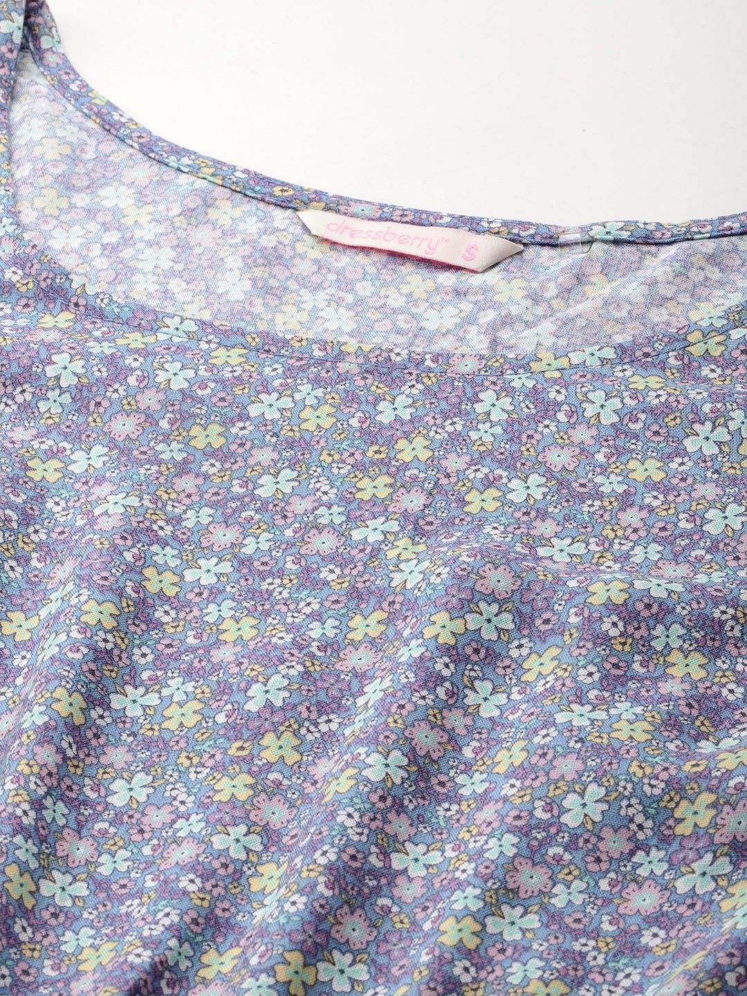 DressBerry Floral Print Tiered A-Line Dress