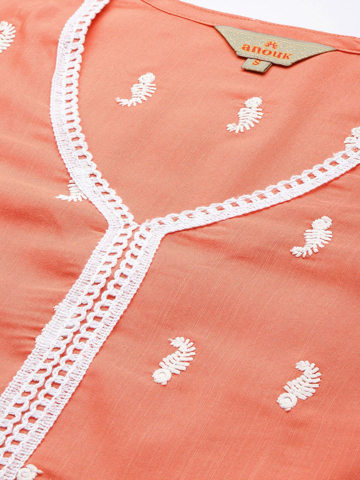 Anouk Ethnic Motifs Embroidered Kurta with Trousers
