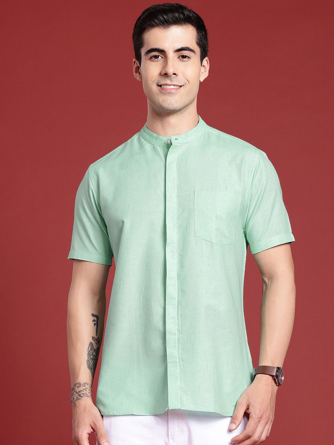 Anouk Self Design Textured Casual Shirt