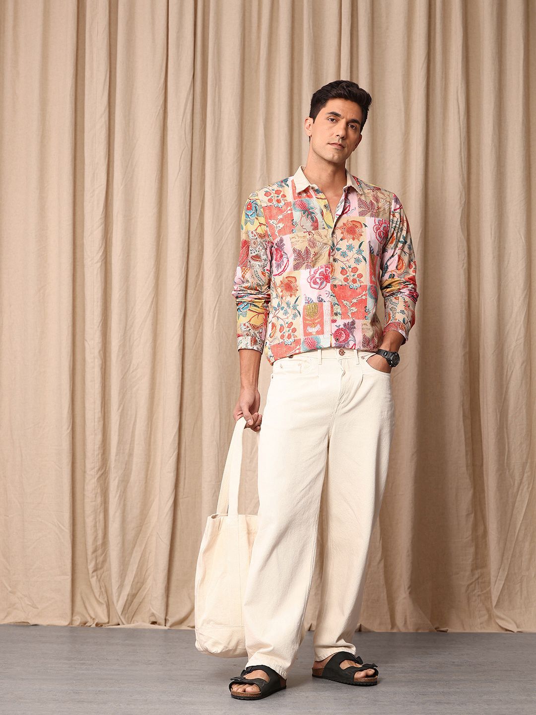 Mr Bowerbird Pure Cotton Tailored Fit Floral Printed Casual Shirt
