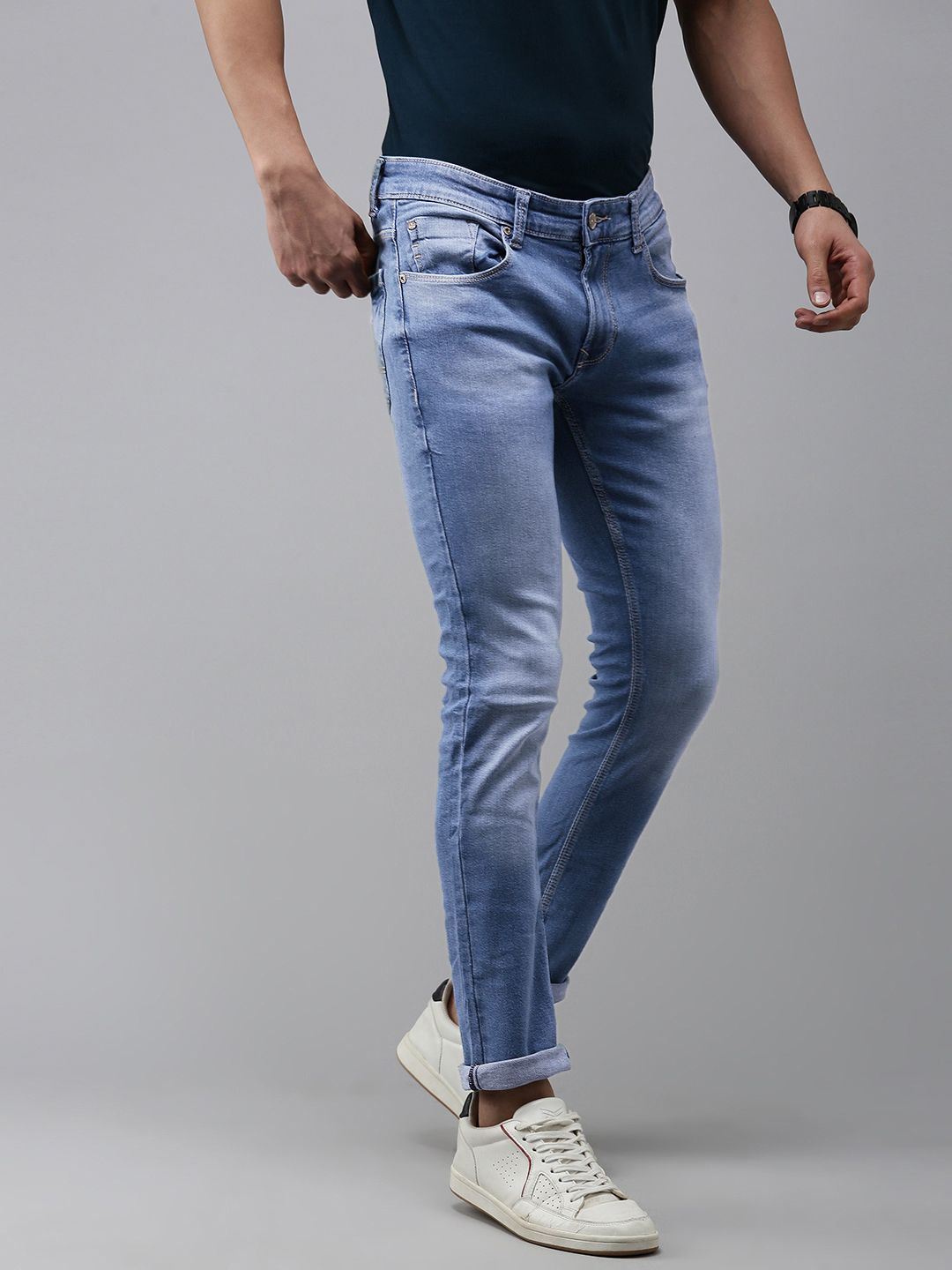 SPYKAR Men Slim Fit Low-Rise Heavy Fade Stretchable Jeans