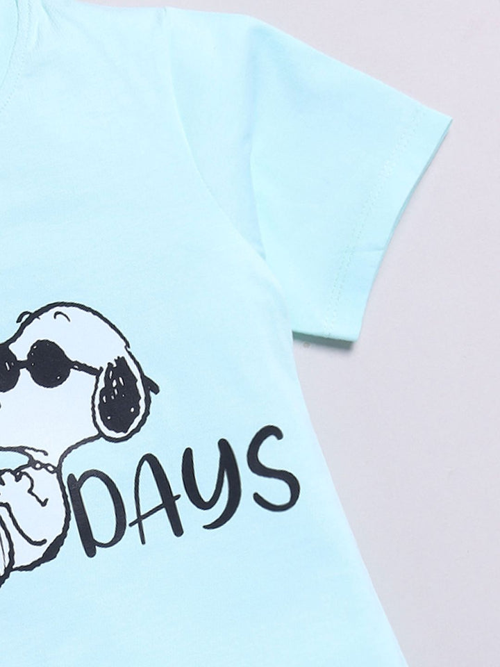 Happy Faces Kids Girls Snoopy Printed Pure Cotton Longline T-Shirt