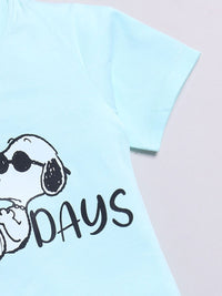 Happy Faces Kids Girls Snoopy Printed Pure Cotton Longline T-Shirt